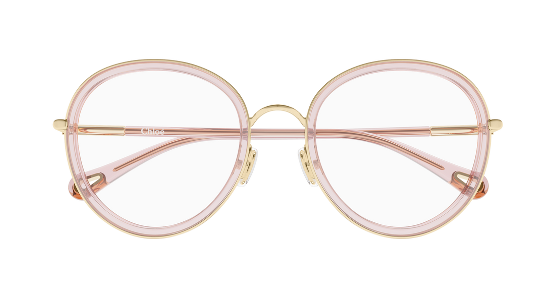 Prescription glasses chloé ch0374o 005 dorado round/oval/panthos femenino size 53mm - Detailed view