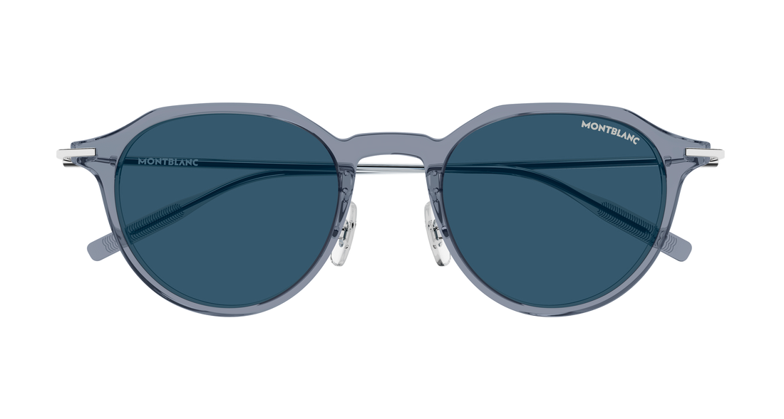 Lunettes de soleil montblanc mb0355s 011 gris round/oval/panthos masculino taille 49mm - Vue détaillée