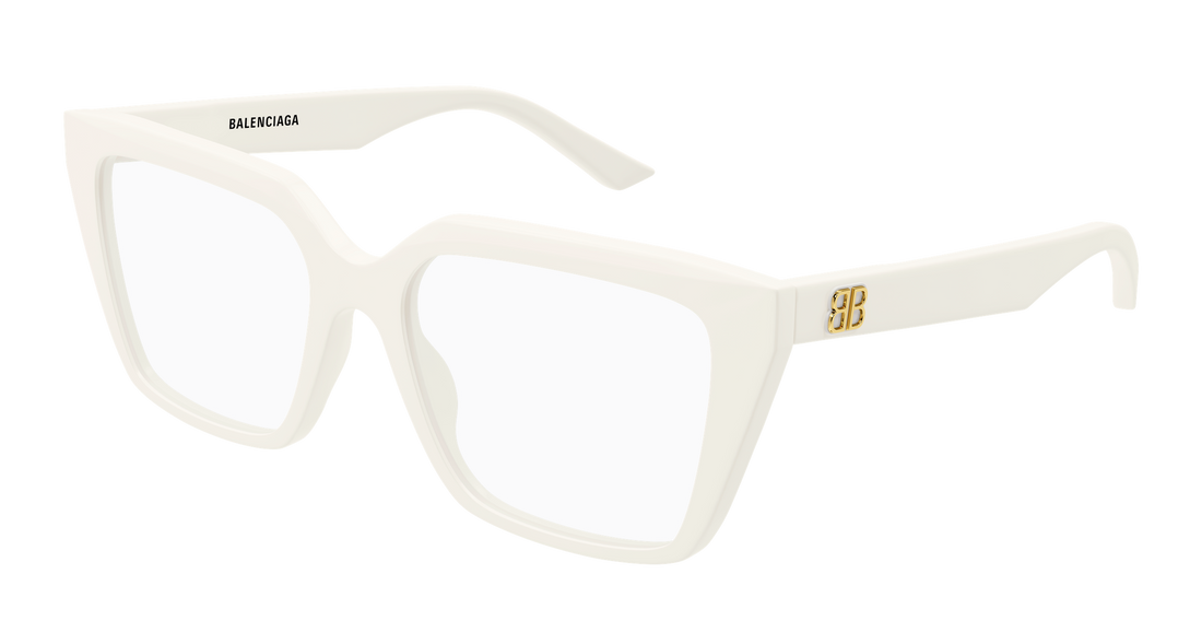 Glasögon balenciaga bb0130o 014 blanco rectangular / squared femenino storlek 53mm - Huvudvy
