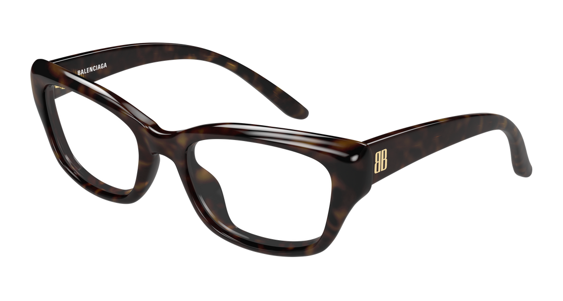 Lunettes de vue balenciaga bb0518o 002 havana rectangular / squared femenino taille 54mm - Vue principale