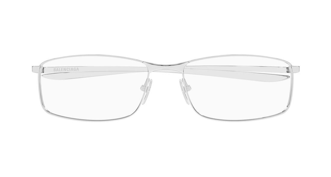 Occhiali da vista balenciaga bb0496o 001 plateado rectangular / squared masculino taglia 60mm - Vista dettagliata