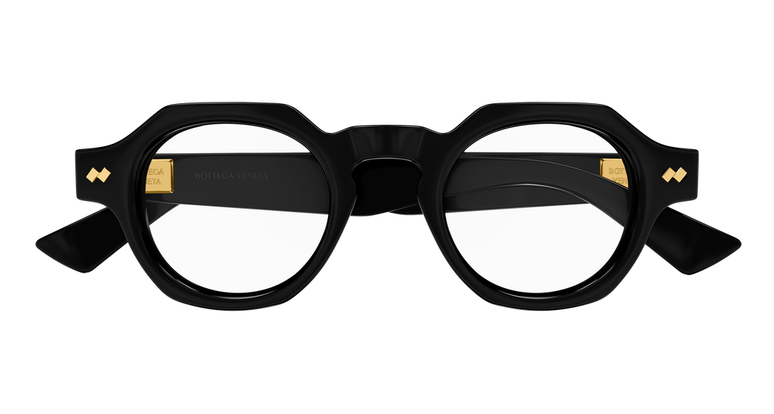 Brillen bottega veneta bv1487o 006 negro round/oval/panthos unisex größe 44mm - Detailansicht