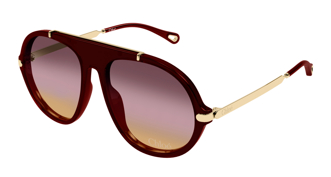 Solglasögon chloé ch0357s 004 burdeos round/oval/panthos femenino storlek 58mm - Huvudvy