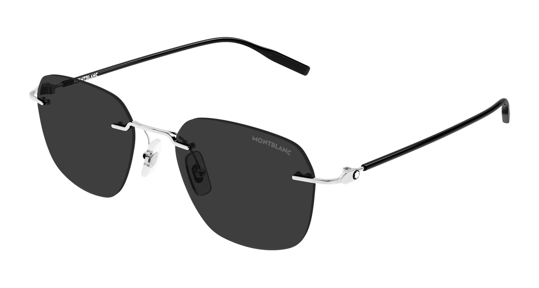 Lunettes de soleil montblanc mb0430s 001 plateado rectangular / squared masculino taille 53mm - Vue principale