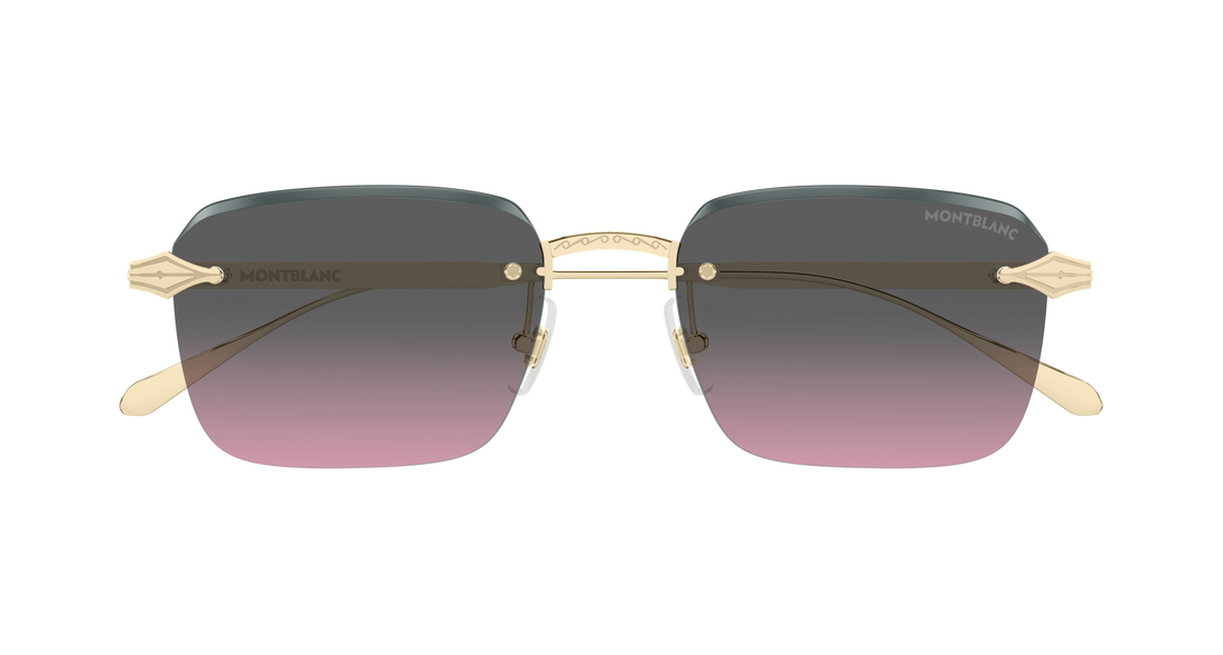 Gafas de sol montblanc mb0456s 003 dorado rectangular / squared masculino talla 54mm - Vista de detalle