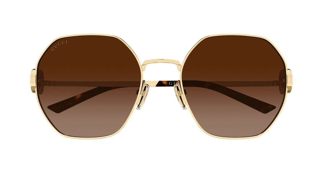 Óculos de sol gucci gg2046s 003 dorado geometrical/directional femenino tamanho 58mm - Vista de detalhe
