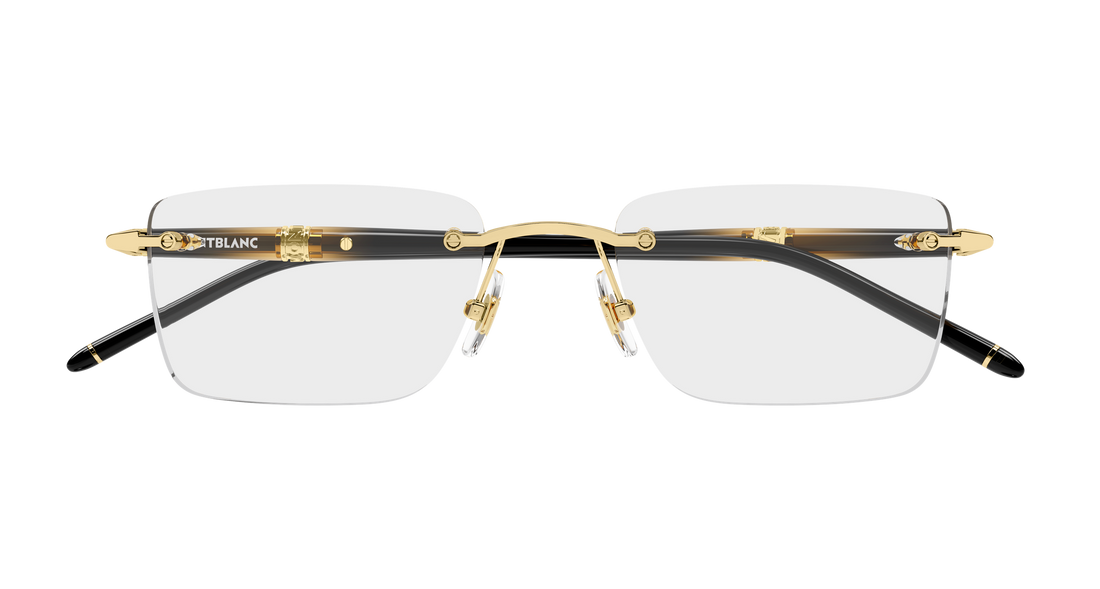 Lunettes de vue montblanc mb0536o 003 dorado rectangular / squared masculino taille 54mm - Vue détaillée