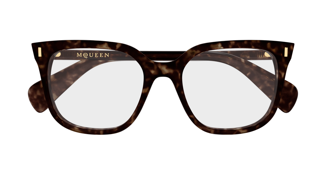 Lunettes de vue alexander mcqueen am0585o 002 havana rectangular / squared femenino taille 53mm - Vue détaillée