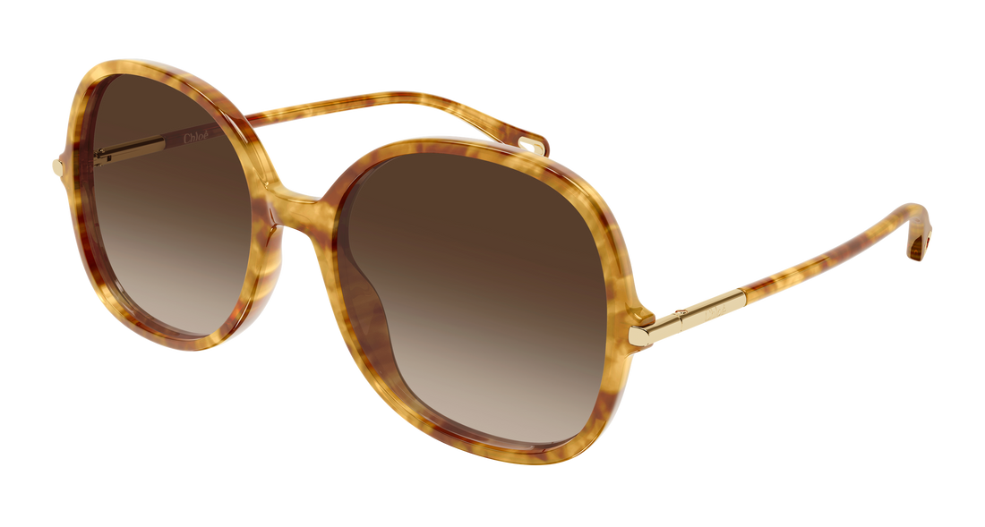 Sonnenbrillen chloé ch0383s 002 havana round/oval/panthos femenino größe 57mm - Hauptansicht