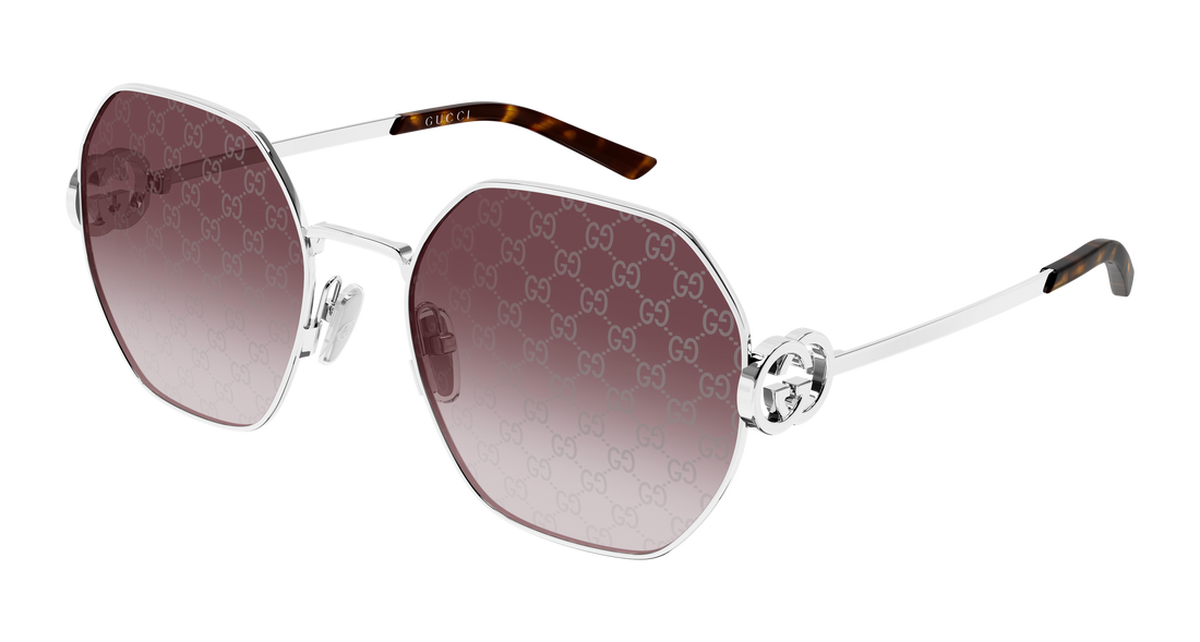 Óculos de sol gucci gg2046s 004 plateado geometrical/directional femenino tamanho 58mm - Vista principal