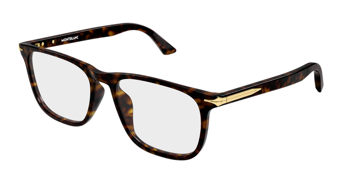 Lunettes de vue montblanc mb0520ol 002 havana rectangular / squared masculino taille 56mm - Vue principale