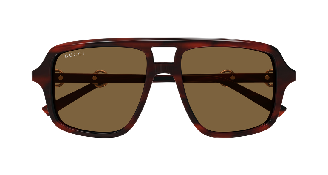 Óculos de sol gucci gg2052s 009 havana pilot/navigator femenino tamanho 55mm - Vista de detalhe