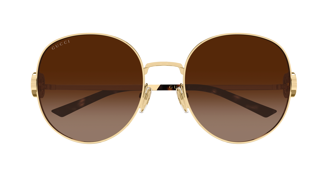 Óculos de sol gucci gg2047s 003 dorado round/oval/panthos femenino tamanho 58mm - Vista de detalhe