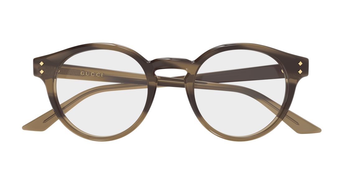 Occhiali da vista gucci gg2133o 004 havana round/oval/panthos masculino taglia 48mm - Vista dettagliata