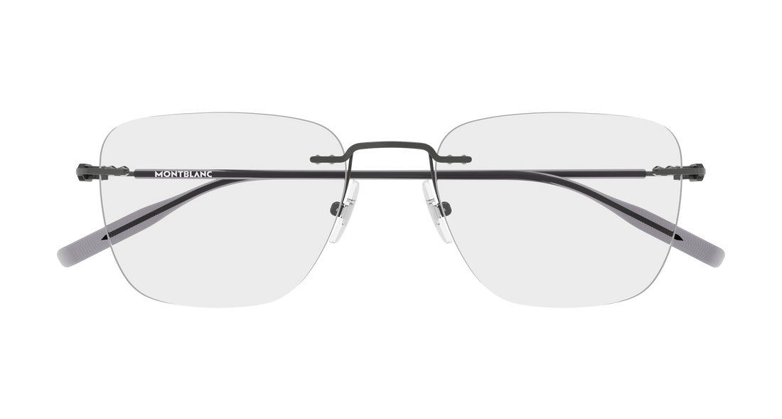 Lunettes de vue montblanc mb0508o 003 plateado rectangular / squared masculino taille 54mm - Vue détaillée