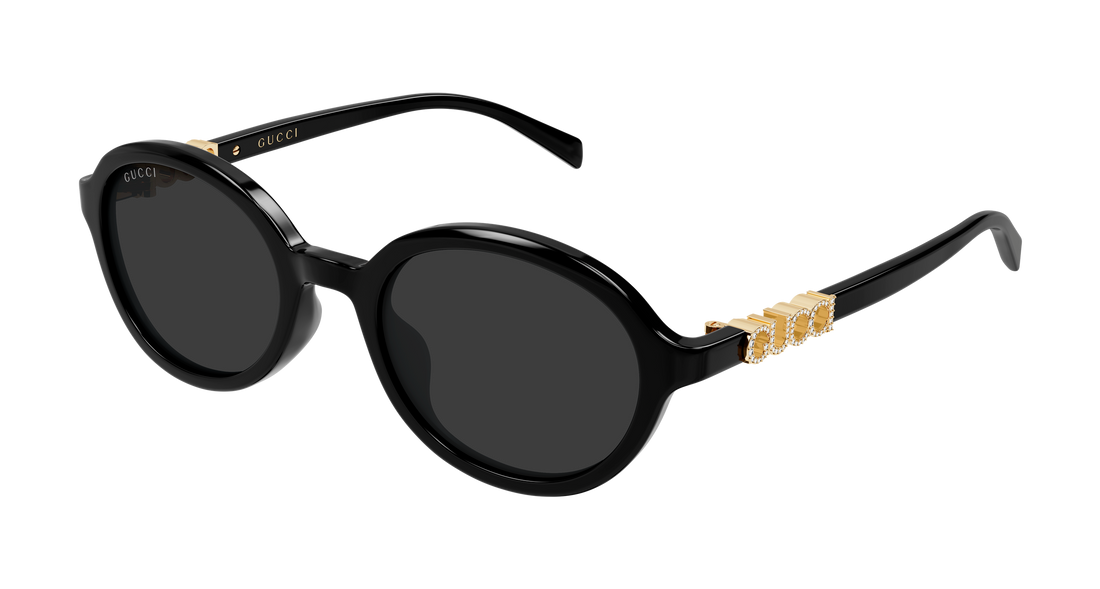 Óculos de sol gucci gg2033sa 007 negro round/oval/panthos femenino tamanho 52mm - Vista principal