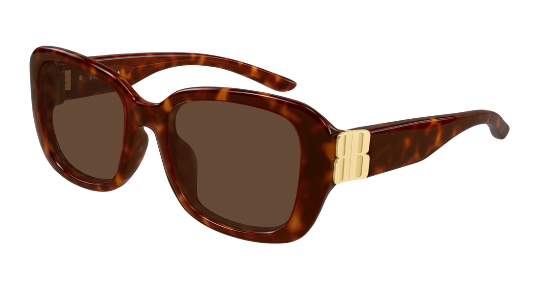 Lunettes de soleil balenciaga bb0508sk 002 havana rectangular / squared femenino taille 55mm - Vue principale