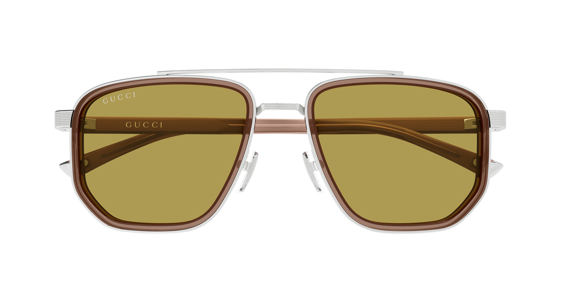 Óculos de sol gucci gg2073s 005 plateado rectangular / squared masculino tamanho 55mm - Vista de detalhe