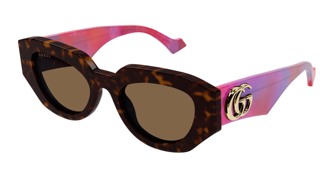 Occhiali da sole gucci gg1421s 011 havana geometrical/directional femenino taglia 51mm - Vista principale