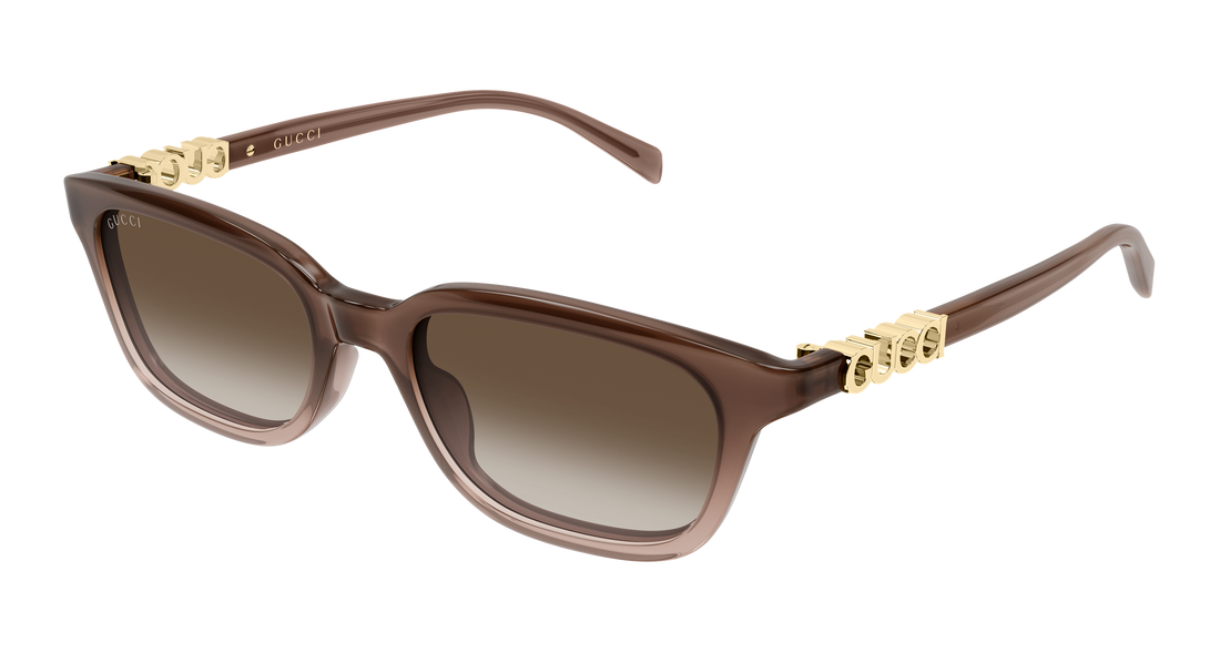 Lunettes de soleil gucci gg2208s 004 marron rectangular / squared femenino taille 53mm - Vue principale
