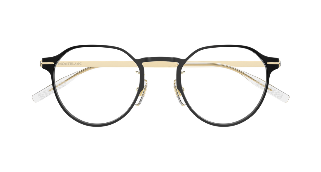 Occhiali da vista montblanc mb0469ol 002 negro round/oval/panthos masculino taglia 50mm - Vista dettagliata