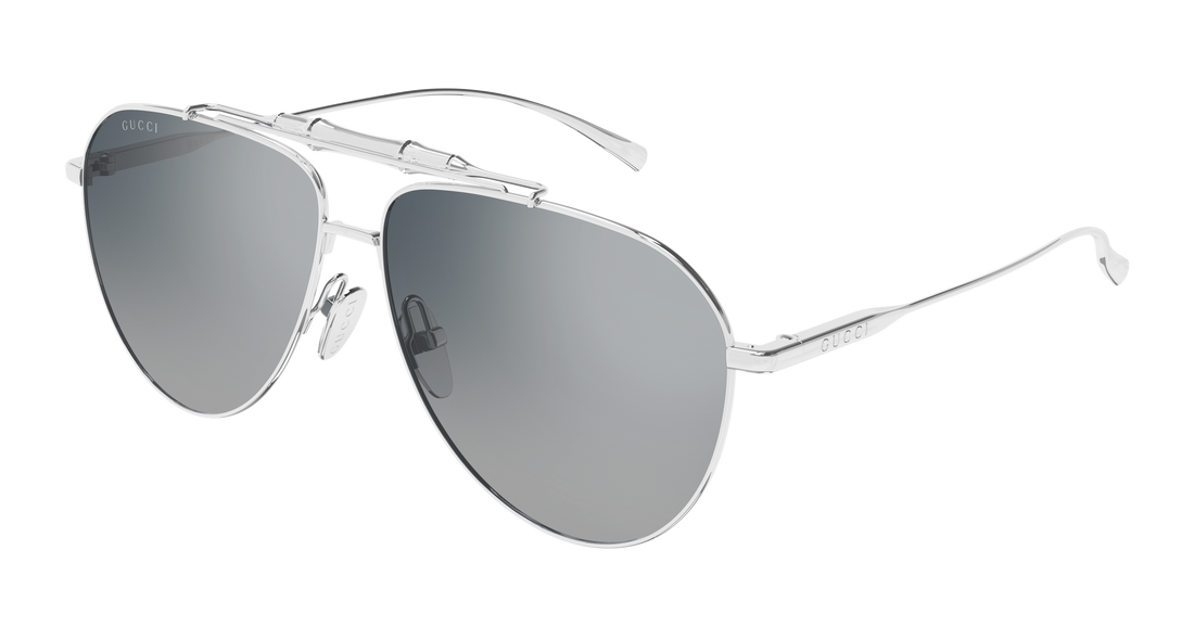 Óculos de sol gucci gg2064s 002 plateado pilot/navigator masculino tamanho 60mm - Vista principal