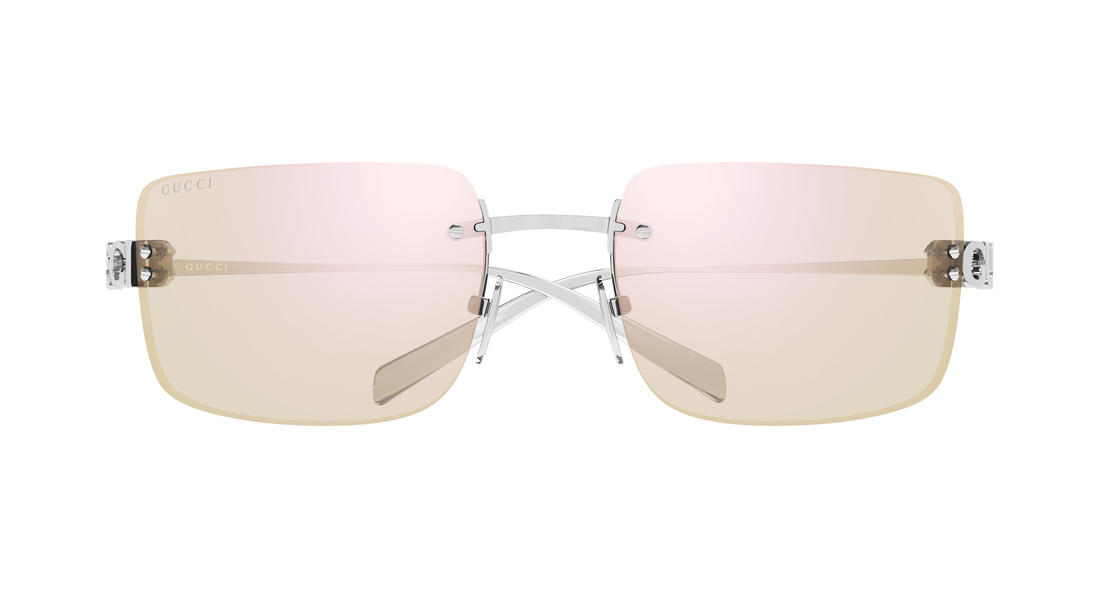 Óculos de sol gucci gg2038s 003 plateado rectangular / squared femenino tamanho 61mm - Vista de detalhe