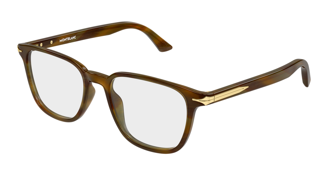 Lunettes de vue montblanc mb0517o 004 verde rectangular / squared masculino taille 52mm - Vue principale