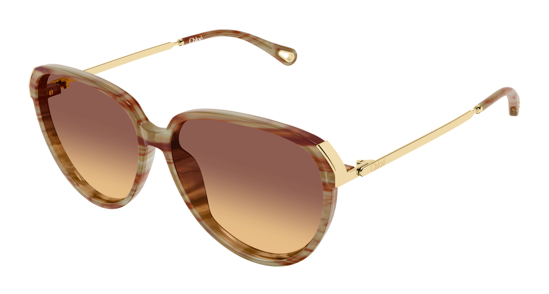 Lunettes de soleil chloé ch0406s 004 havana round/oval/panthos femenino taille 59mm - Vue principale
