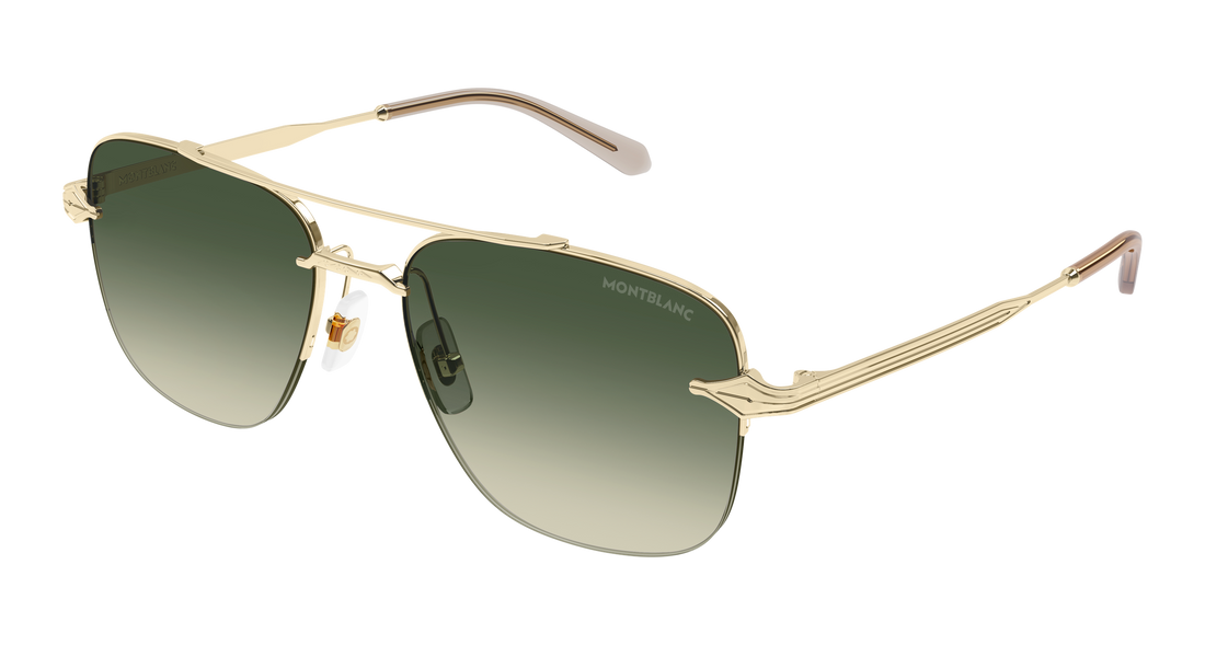Lunettes de soleil montblanc mb0513s 002 dorado pilot/navigator masculino taille 57mm - Vue principale