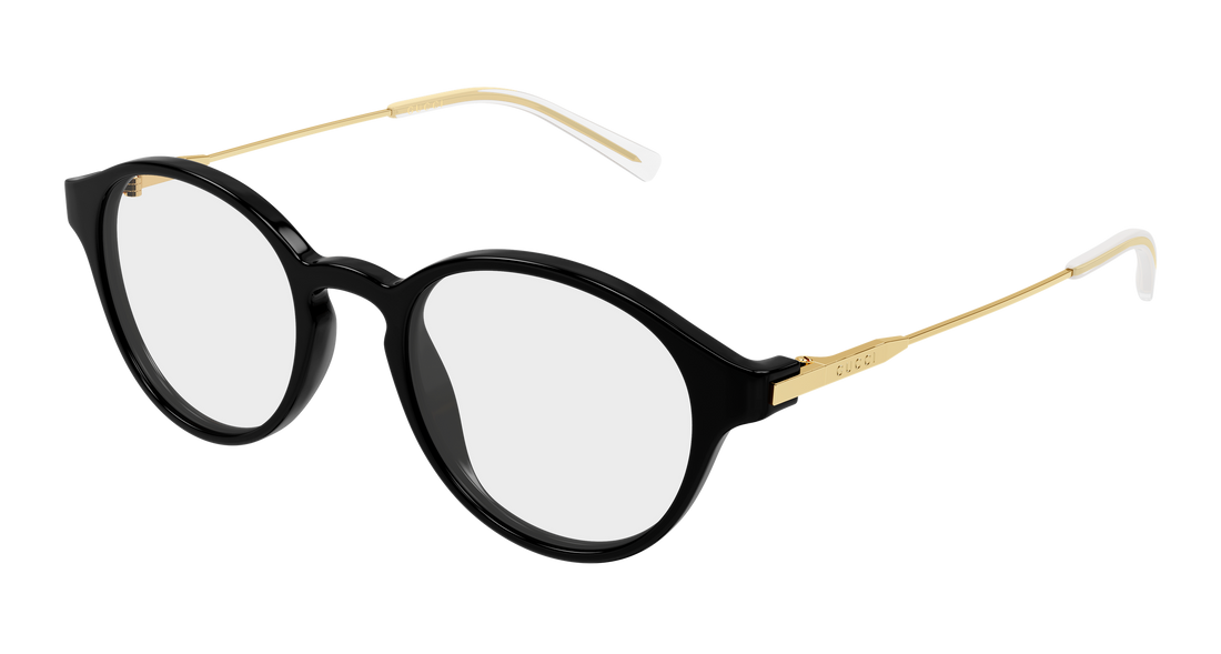 Lunettes de vue gucci gg2253o 001 negro round/oval/panthos masculino taille 49mm - Vue principale