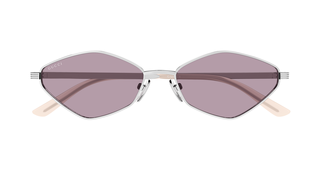 Lunettes de soleil gucci gg2222s 004 plateado geometrical/directional femenino taille 56mm - Vue détaillée
