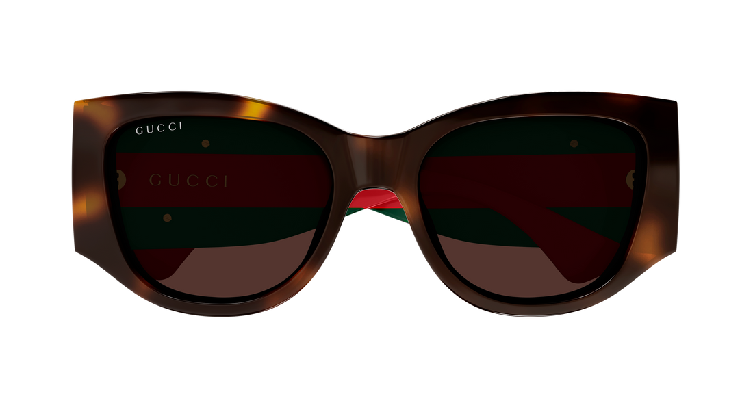 Óculos de sol gucci gg2115s 002 havana cat eye femenino tamanho 55mm - Vista de detalhe