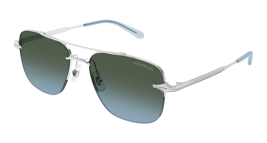 Lunettes de soleil montblanc mb0513s 003 plateado pilot/navigator masculino taille 57mm - Vue principale