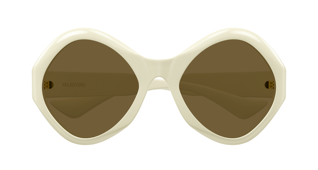 Lunettes de soleil valentino vg0069s 003 beige round/oval/panthos unisex taille 61mm - Vue détaillée