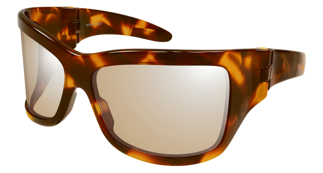 Lunettes de soleil bottega veneta bv1528s 001 havana rectangular / squared femenino taille 74mm - Vue principale