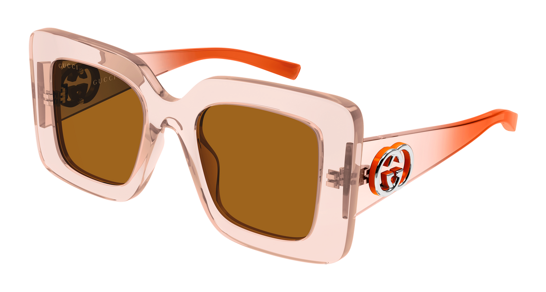 Óculos de sol gucci gg2025s 004 rosa rectangular / squared femenino tamanho 49mm - Vista principal