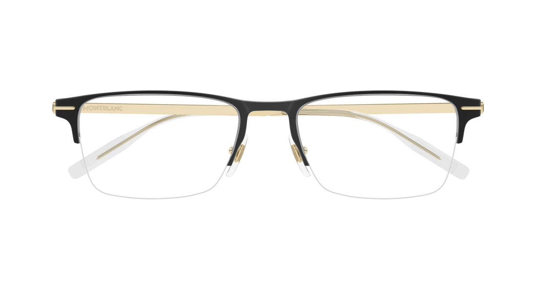 Occhiali da vista montblanc mb0468o 002 negro rectangular / squared masculino taglia 55mm - Vista dettagliata