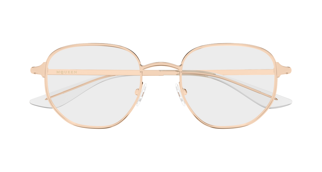 Lunettes de vue alexander mcqueen am0590o 004 dorado round/oval/panthos unisex taille 50mm - Vue détaillée