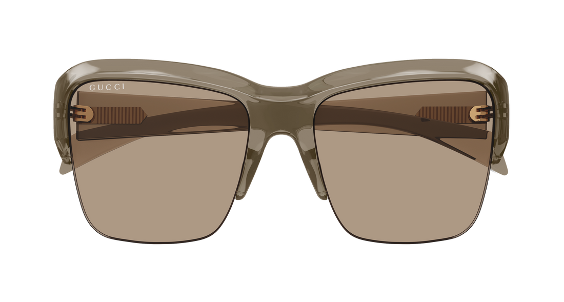 Óculos de sol gucci gg2024s 005 marron pilot/navigator femenino tamanho 57mm - Vista de detalhe
