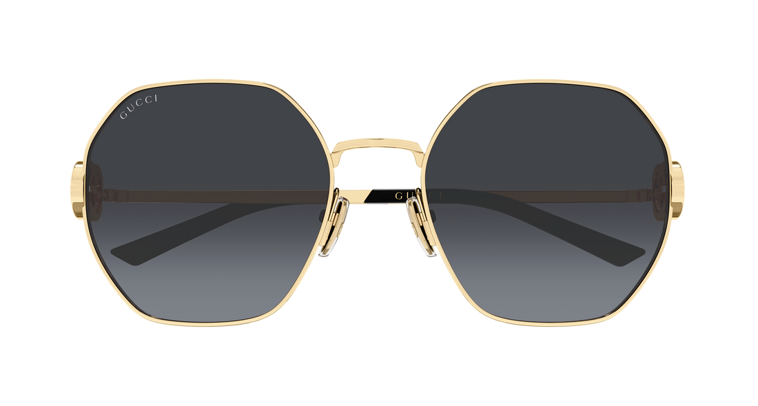 Óculos de sol gucci gg2046s 001 dorado geometrical/directional femenino tamanho 58mm - Vista de detalhe