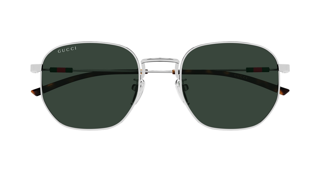 Óculos de sol gucci gg2095s 002 plateado round/oval/panthos masculino tamanho 52mm - Vista de detalhe