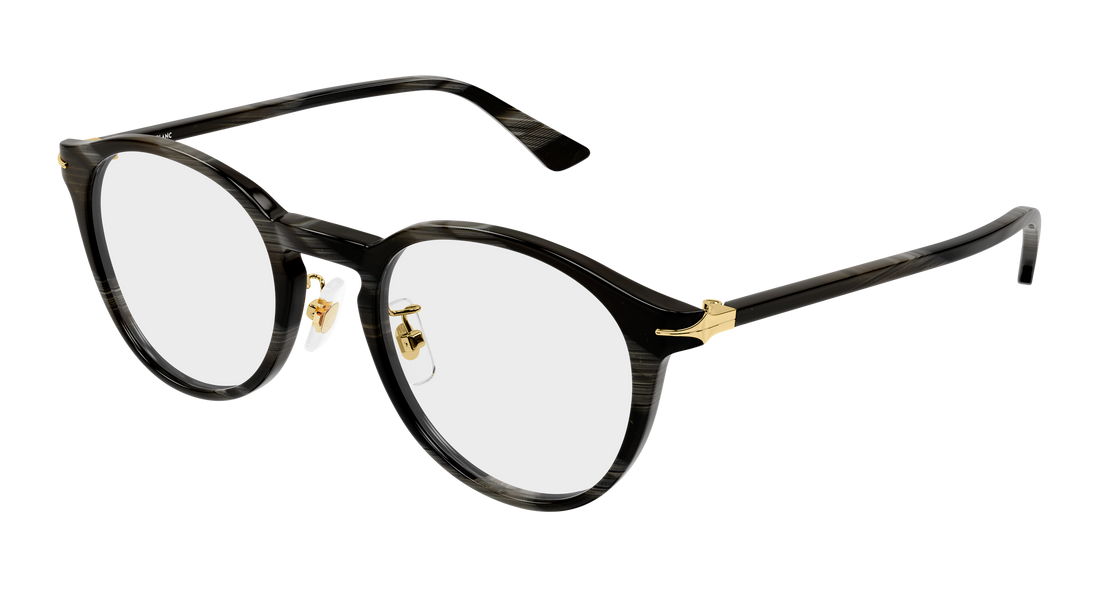 Lunettes de vue montblanc mb0530oa 003 gris round/oval/panthos masculino taille 50mm - Vue principale