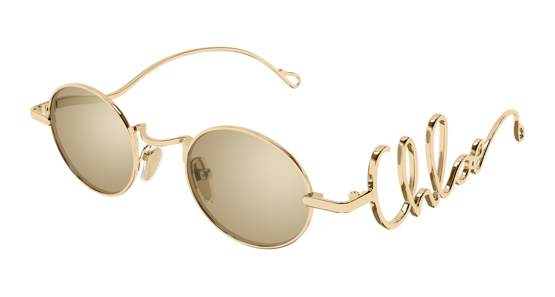 Lunettes de soleil chloé ch0413s 001 dorado round/oval/panthos femenino taille 44mm - Vue principale