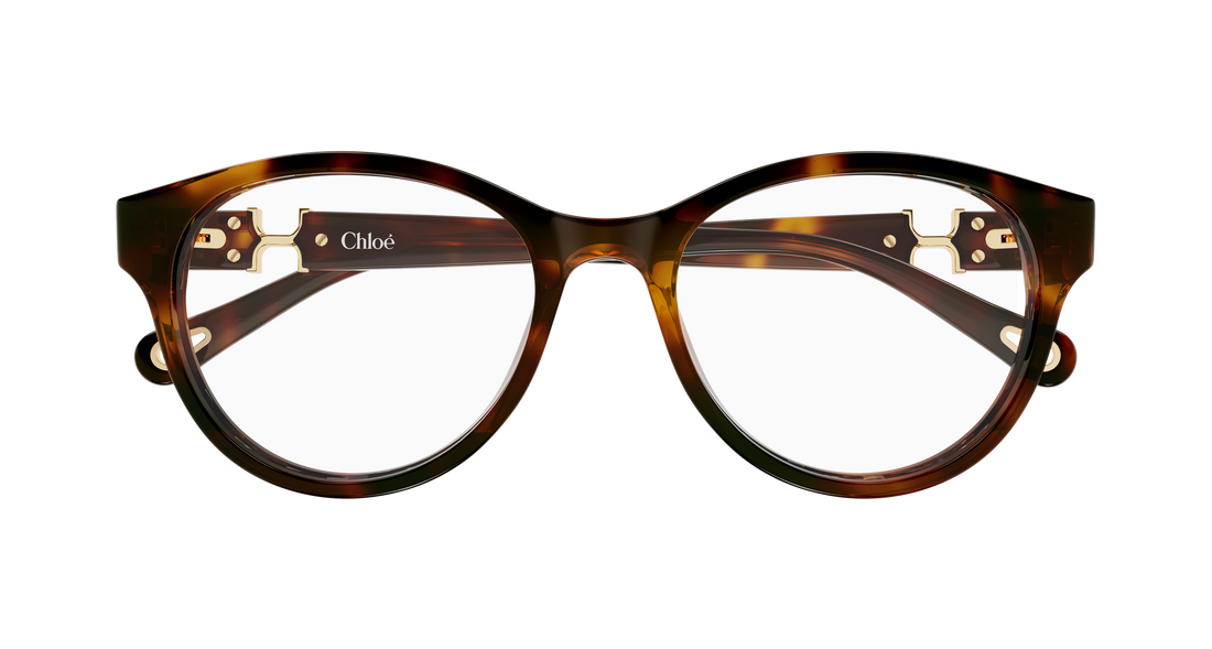 Prescription glasses chloé ch0376oa 002 havana round/oval/panthos femenino size 53mm - Detailed view