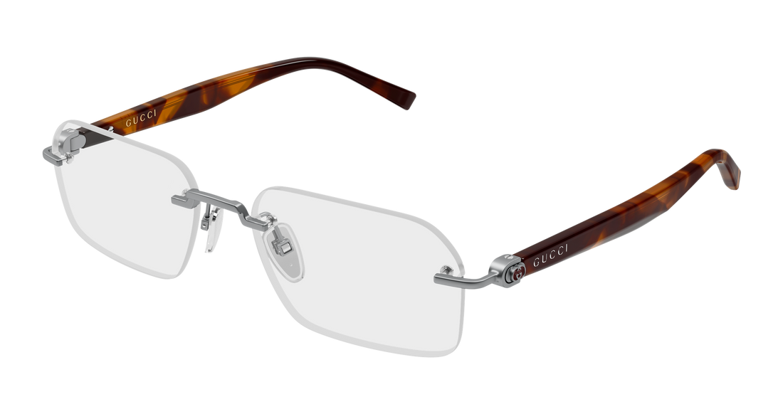 Lunettes de vue gucci gg2260o 002 plateado rectangular / squared masculino taille 55mm - Vue principale