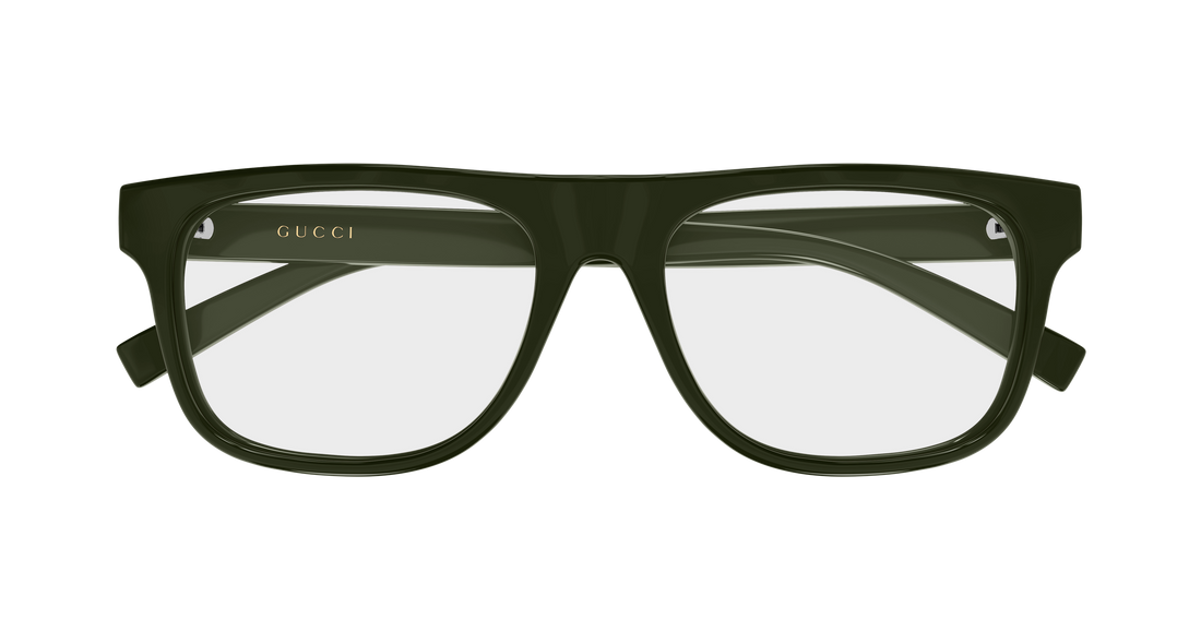 Occhiali da vista gucci gg1117on 004 verde rectangular / squared masculino taglia 56mm - Vista dettagliata