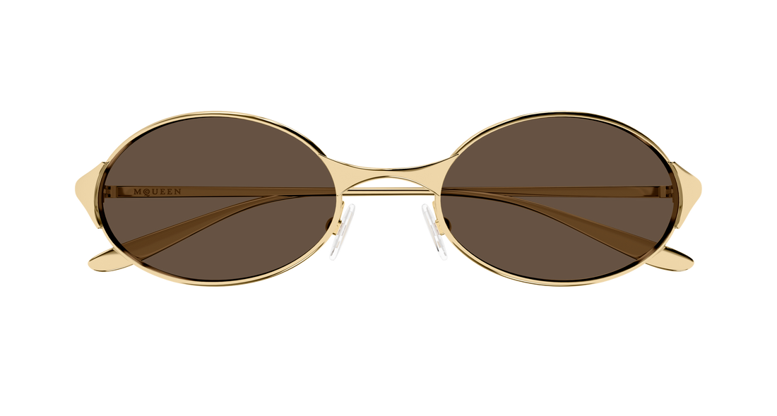 Lunettes de soleil alexander mcqueen am0589s 002 dorado round/oval/panthos unisex taille 55mm - Vue détaillée