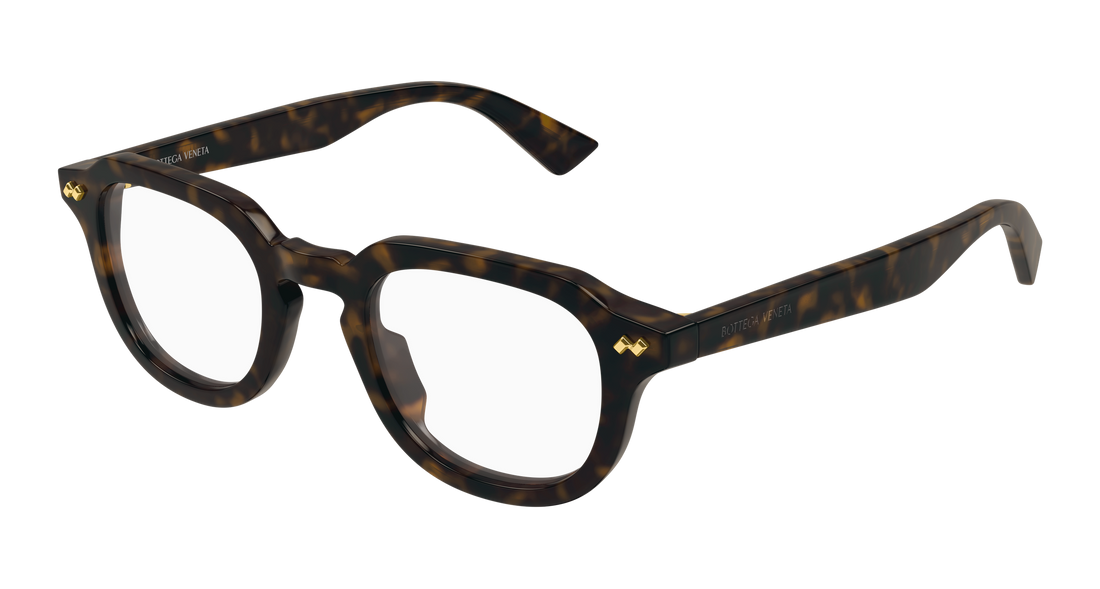 Brillen bottega veneta bv1505o 006 havana round/oval/panthos masculino größe 48mm - Hauptansicht