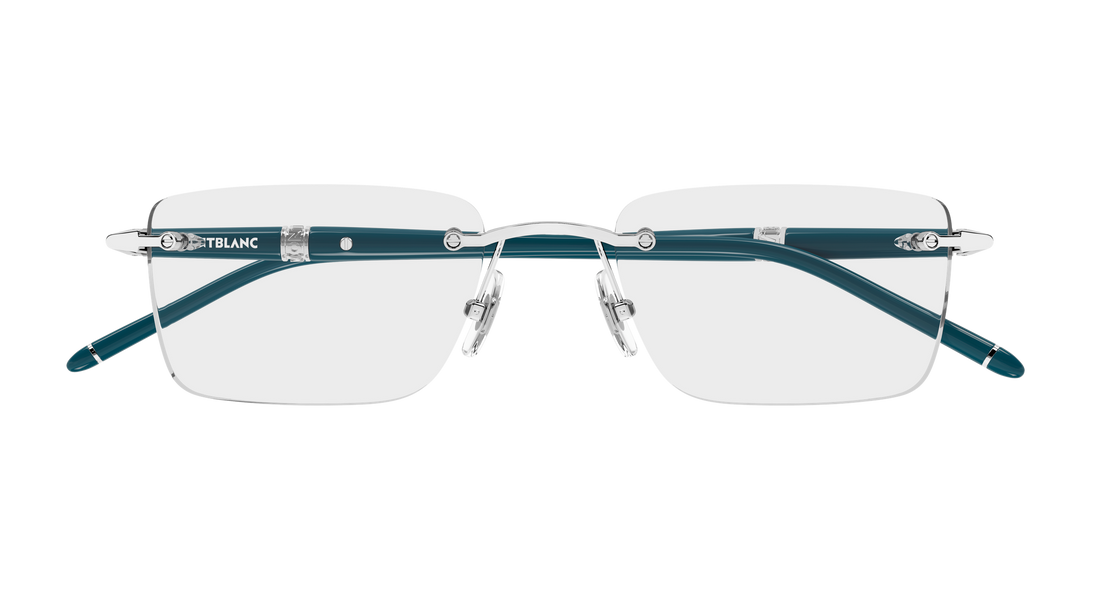 Lunettes de vue montblanc mb0536o 002 plateado rectangular / squared masculino taille 54mm - Vue détaillée